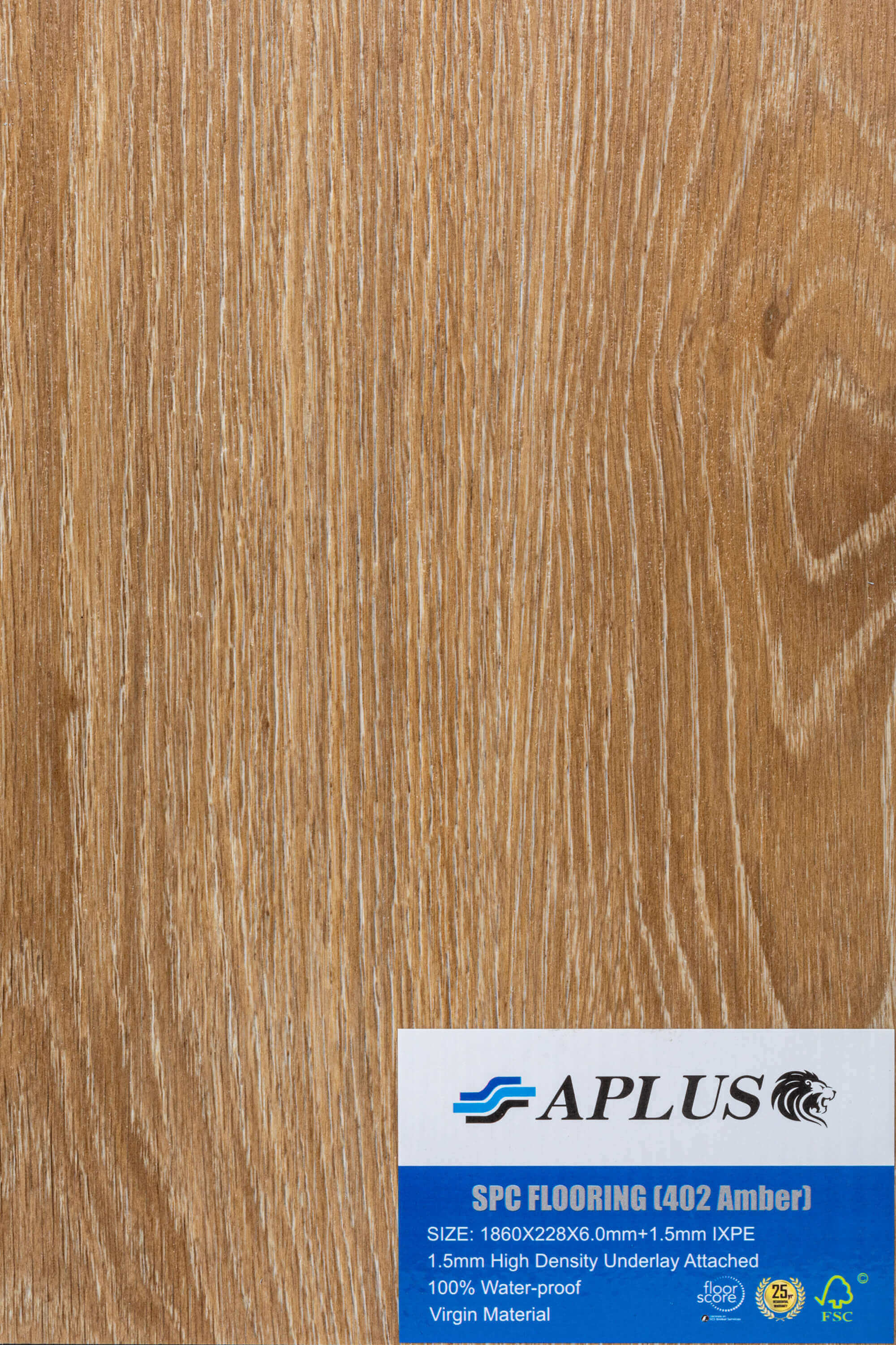8mm 2.1205sqm Amber SPC Hybrid Flooring 402